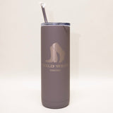 Gray tumbler with 'Wild West Montana' logo on a white background