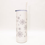 white 360 Snowflake 20 oz Soft Matte Tumbler by Montana Gift Corral retake