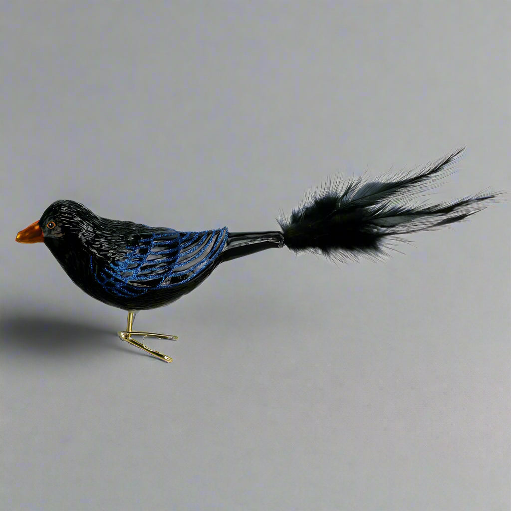 Raven Glass Christmas Ornament