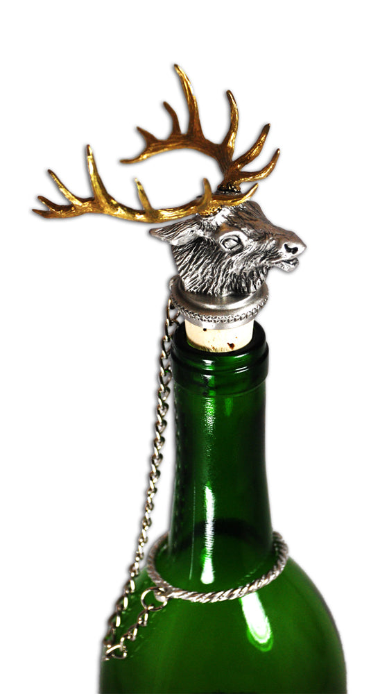 Elk Wine Stopper by Heritage Metalworks