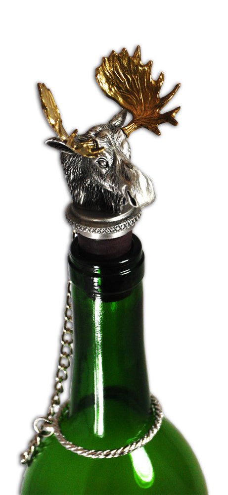 Moose Wine Stopper by Heritage Metalworks
