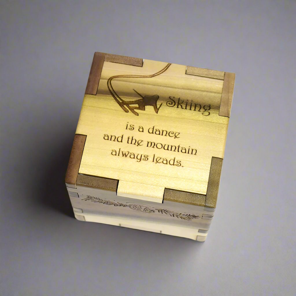Skiing is a dance and the mountain always needs quote box by wood you tell me