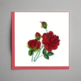Flowers Square Greeting Card by Quilling Card