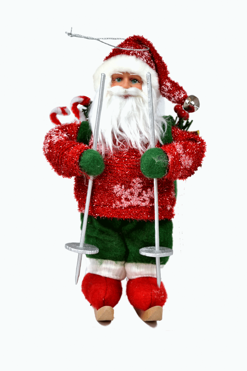 Santa's Workshop Red Skier Santa Ornament