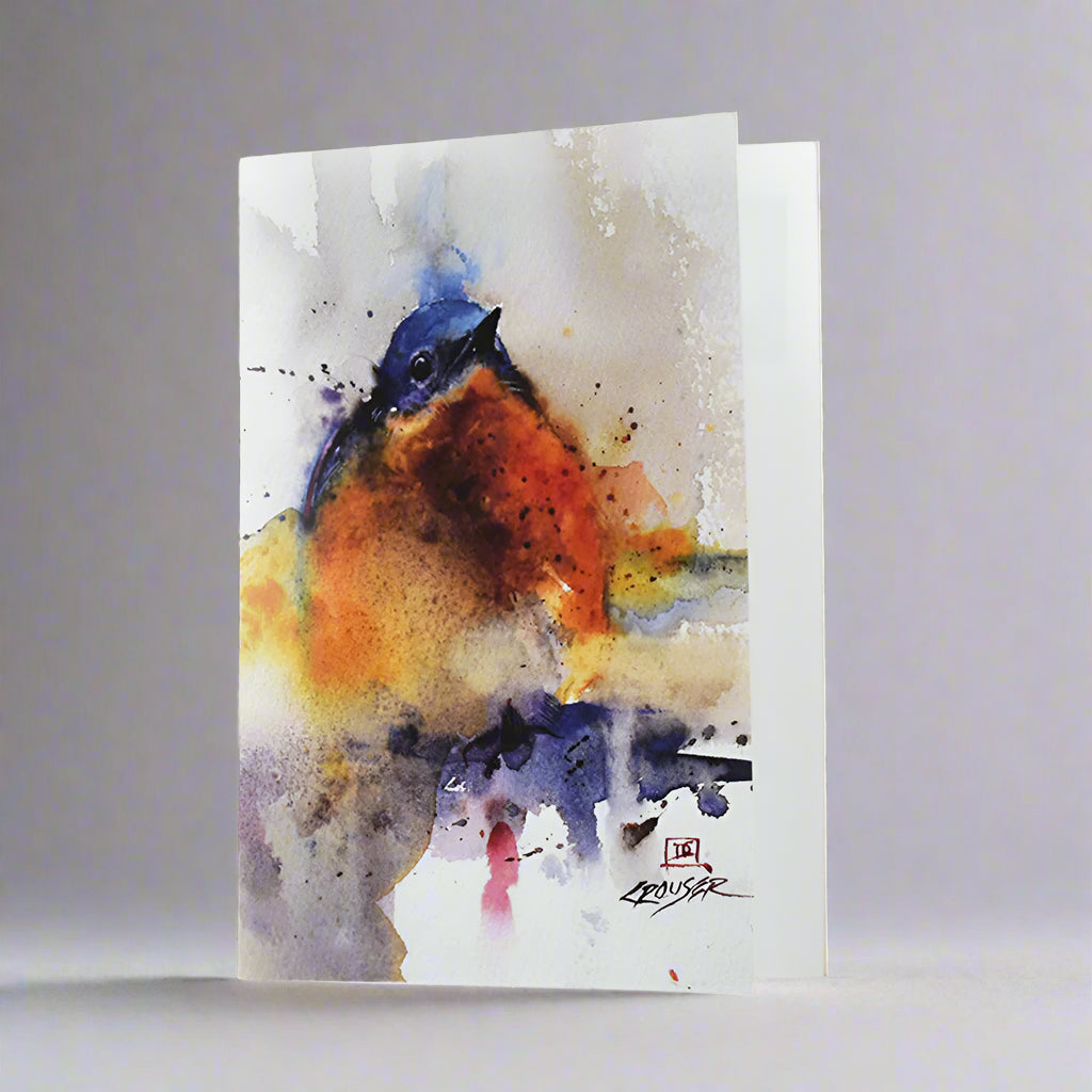 Dean Crouser Baby Bluebird Watercolor Greeting Card