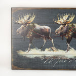 Marilyn Mason Merry Christmas Moose and Bear Sleigh by Meissenburg Designs