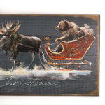 Marilyn Mason Merry Christmas Moose and Bear Sleigh by Meissenburg Designs