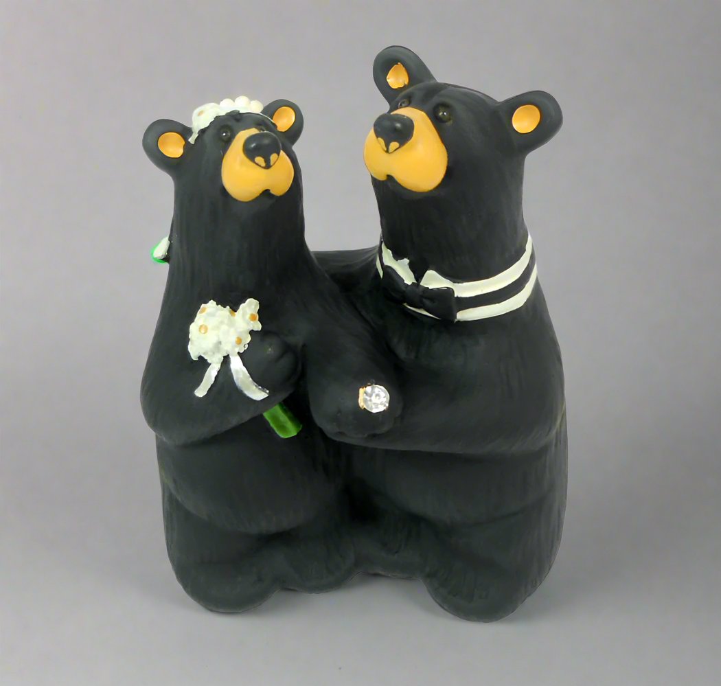 Bearfoots Wedding Couple Bear Figurine by Big Sky Carvers