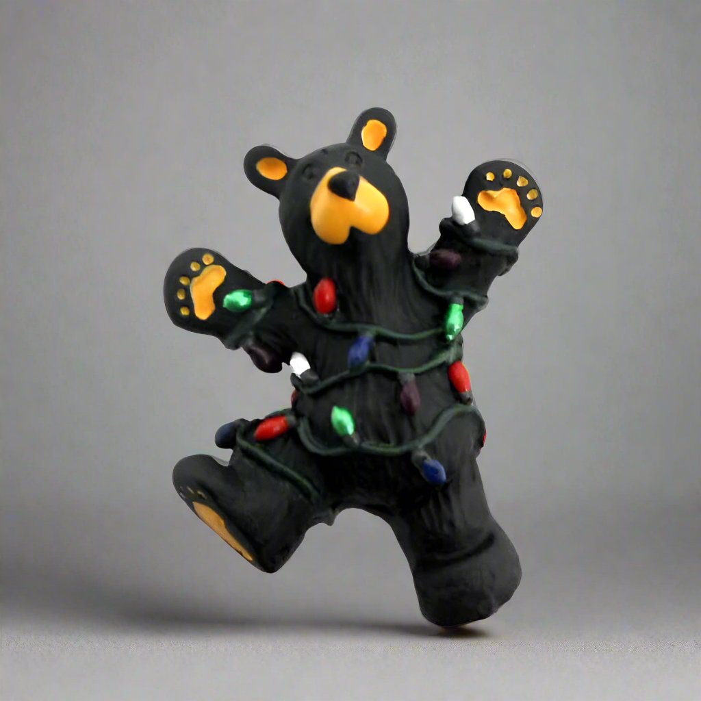 Bearfoots Hap Wrapped in Lights by Big Sky Carvers