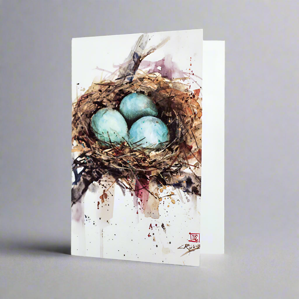 Dean Crouser Bird Nest Watercolor Greeting Card