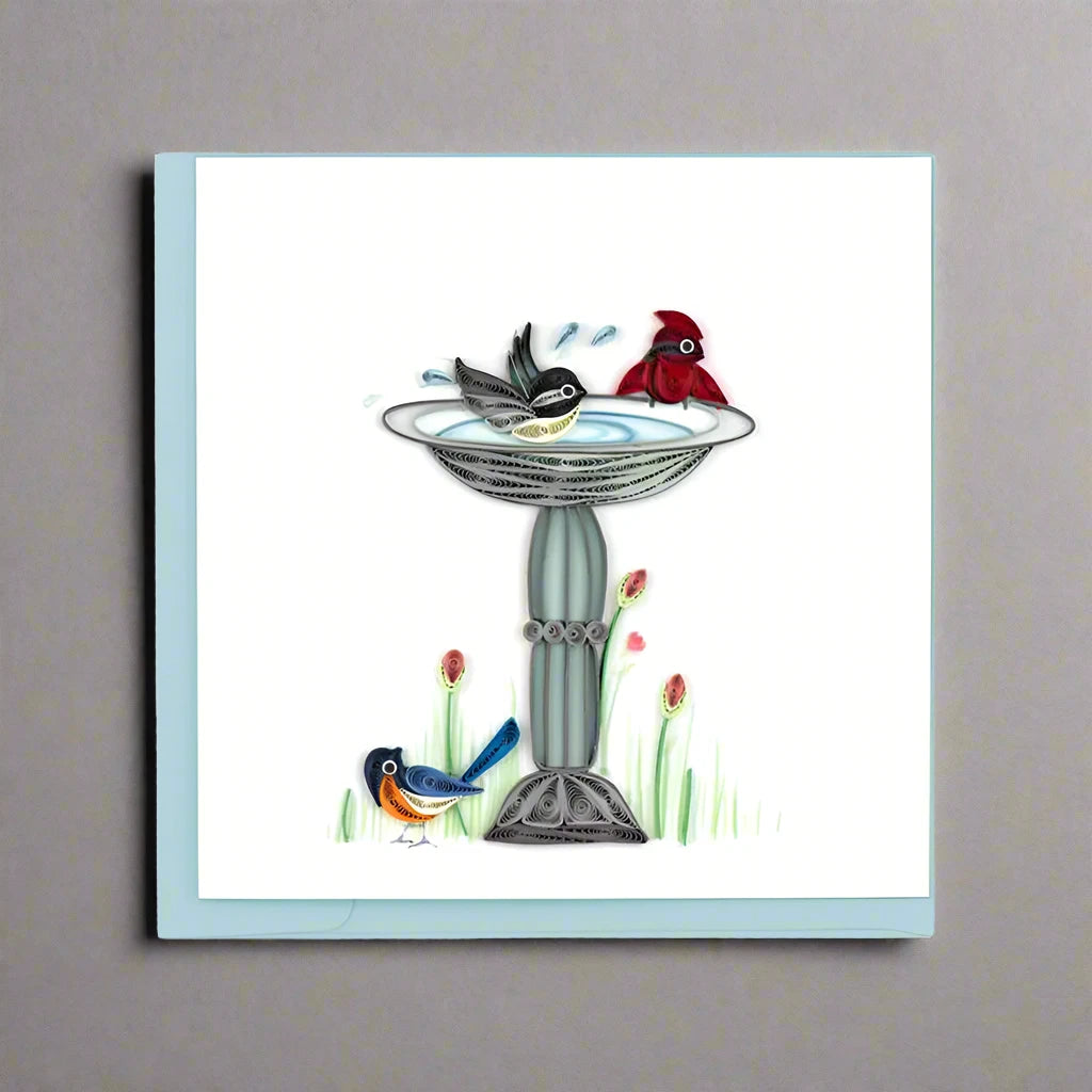 Bird Square Greeting Card by Quilling Card