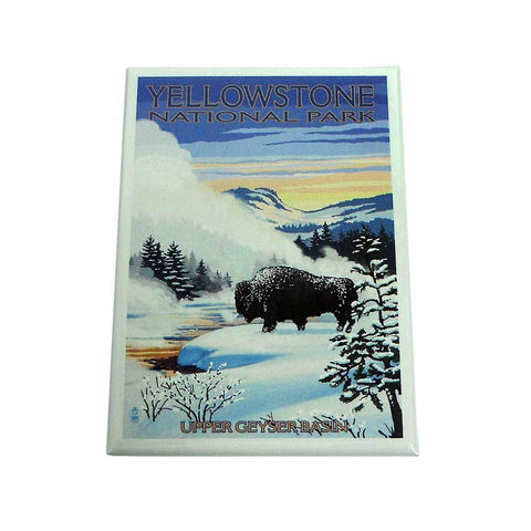 Bison Snow Scene Yellowstone National Park Magnet