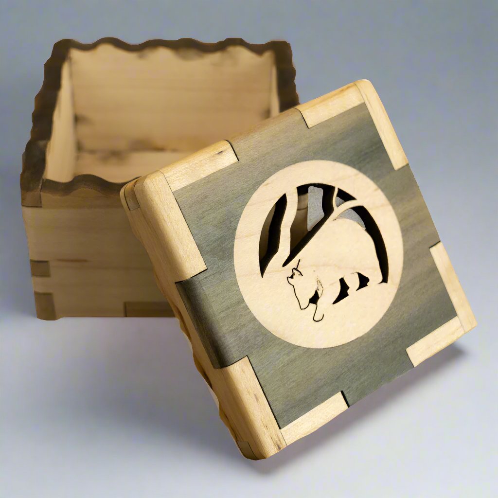Black Bear Inlay Wood Box