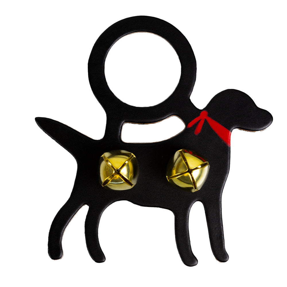 The Black Lab with Scarf Bell by Belsnickel Enterprises is the perfect way to let any visitor now about your dearest family member!