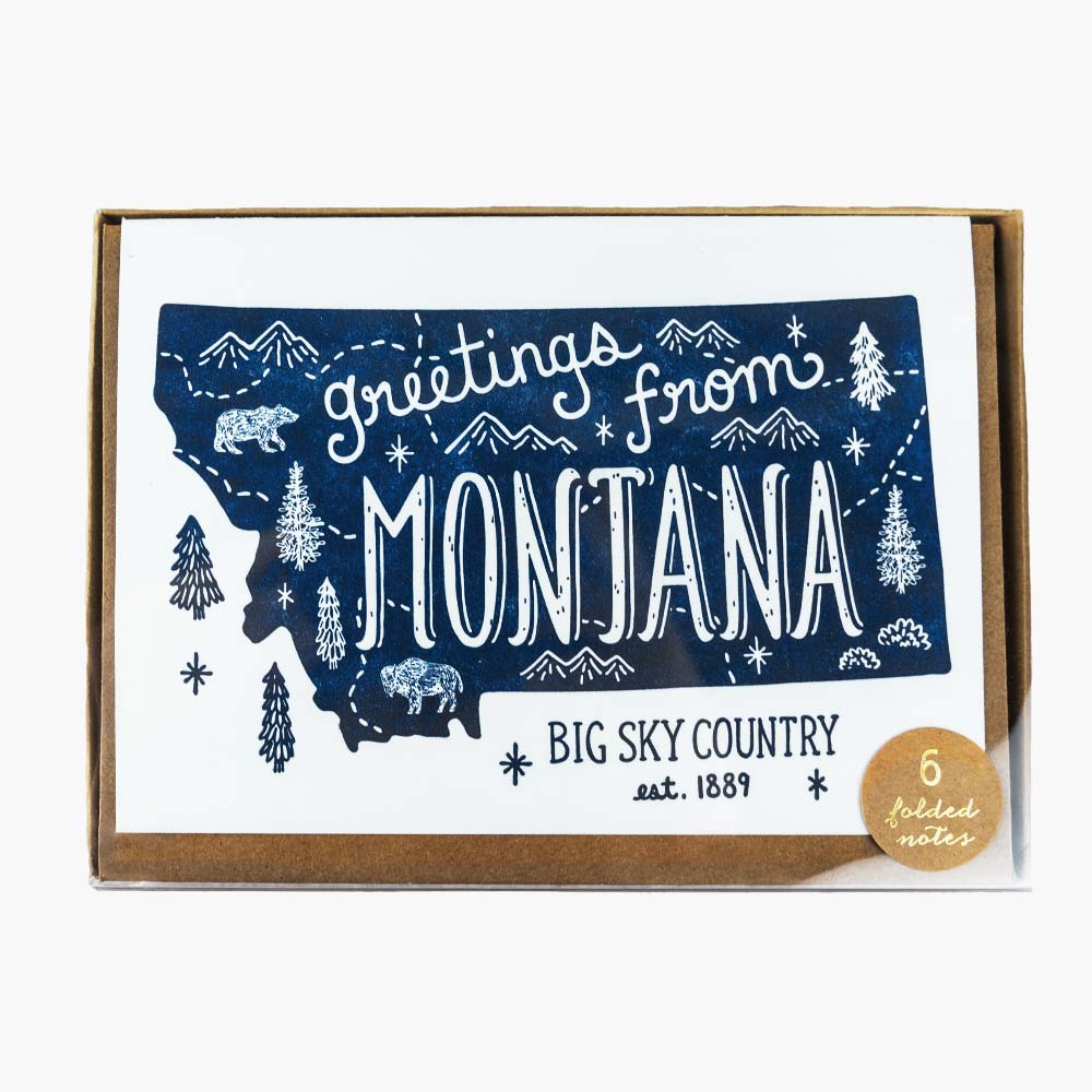 The Boxed Montana Greeting Cards by Noteworthy Paper & Press gives you 6 cards in this box set for 6 or your friends!