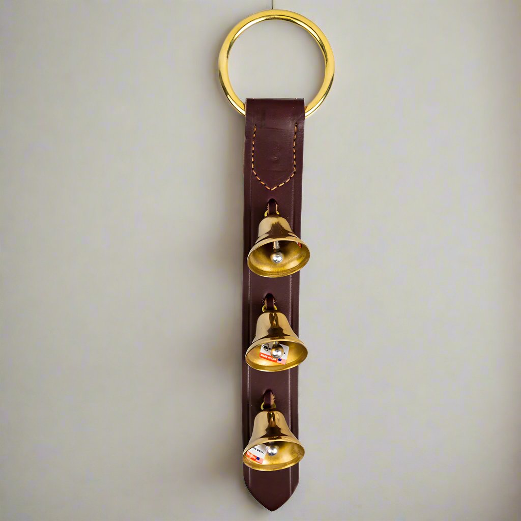 Brass Bells Ring Top Strap - burgandy