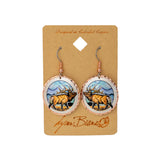 The Elk Round Earrings by Lynn Bean is like having tiny paintings hanging from your ears.