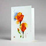 California Poppies Garden Watercolor Greeting Card by Dean Crouser