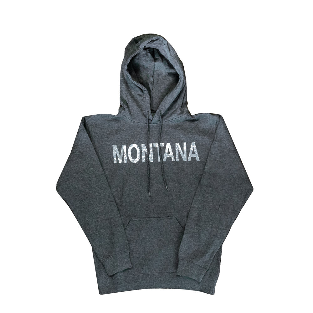 Dark Heather Textured State Montana Hoodie by Sherry Manufacturing