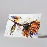 Chickadee and Sunflower Garden Watercolor Greeting Card by Dean Crouser
