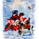 Christmas Dogs LED 24" Print by RAZ Imports