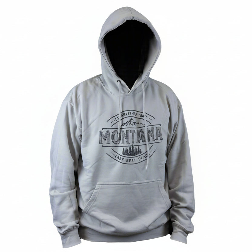 Concrete Channel Mountain Tree Montana Hoodie by Prairie Mountain