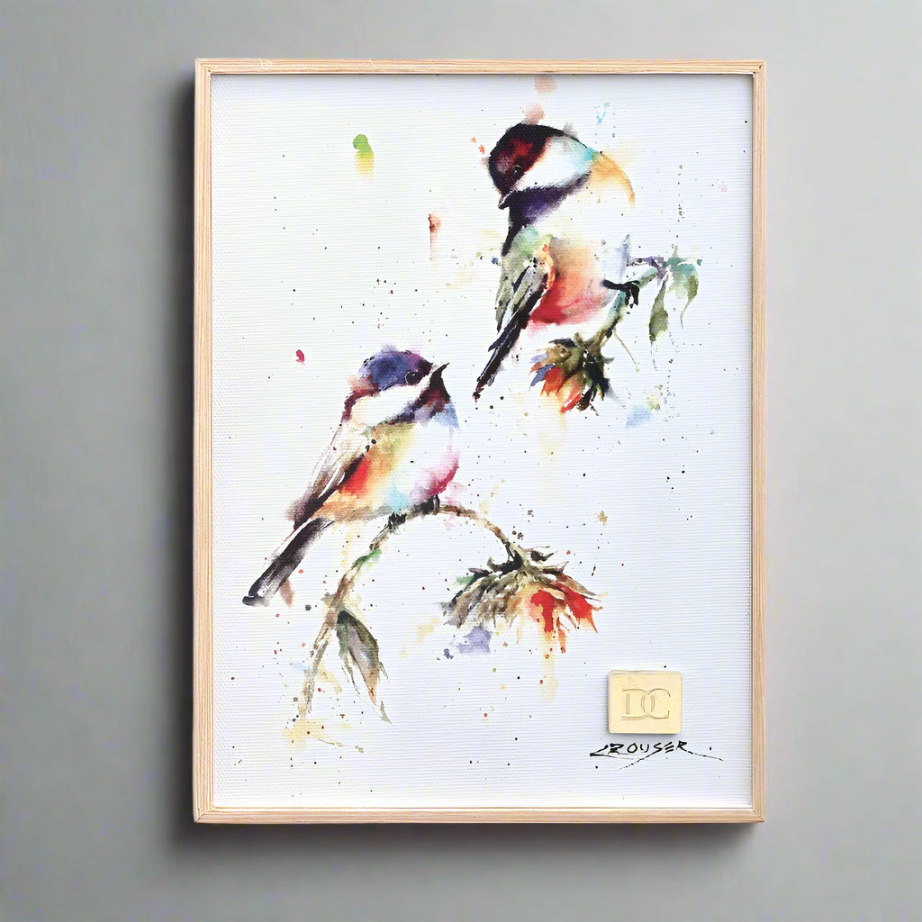 Dean Crouser Chickadees Dropping In Wall Art