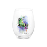 Green Butterfly Dean Crouser Stemless Wine Glass by Demdaco