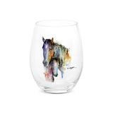 Horse Pair Dean Crouser Stemless Wine Glass by Demdaco