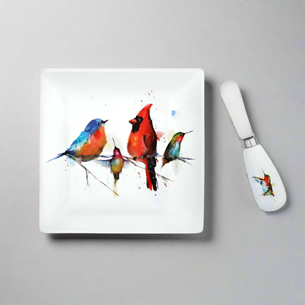 Dean Crouser Little Birds Plate with Spreader Set