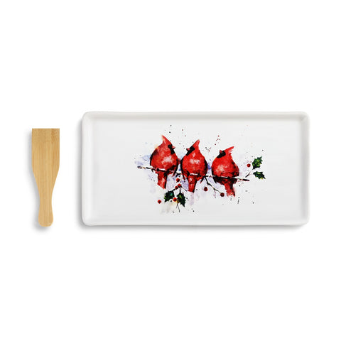 Dean Crouser Three Round Cardinals Appetizer Tray