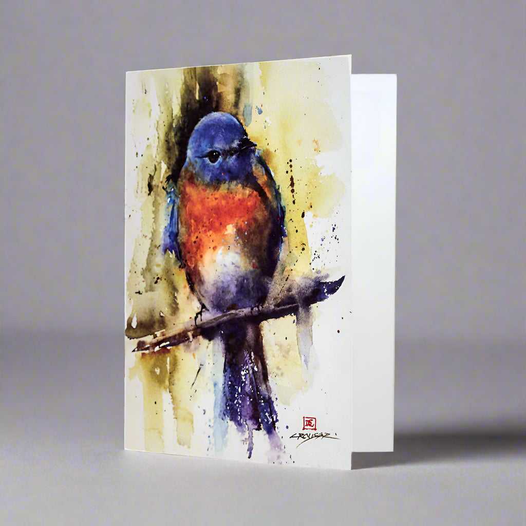 Dean Crouser Eastern Bluebird Watercolor Greeting Card