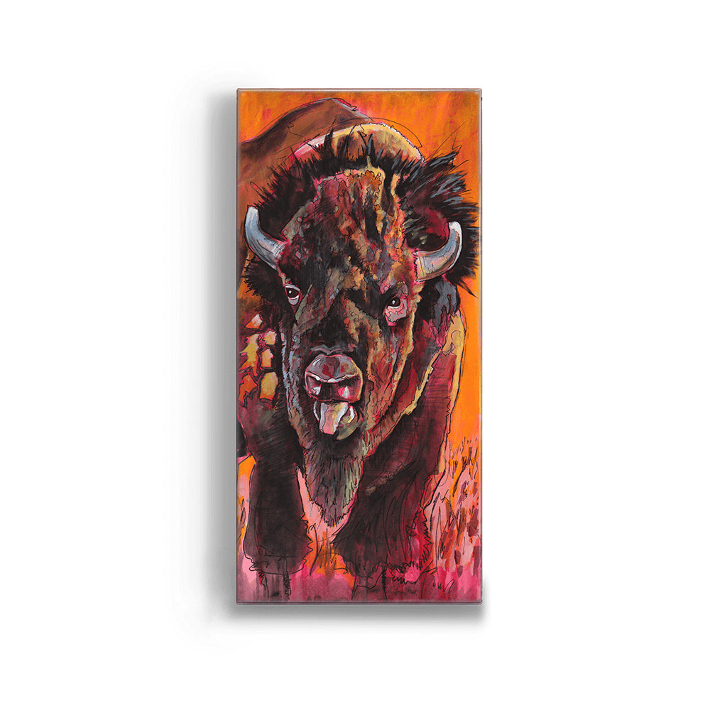 Ed Anderson Buffalo Lick-a-Bull Metal Box Wall Art by Meissenburg Designs