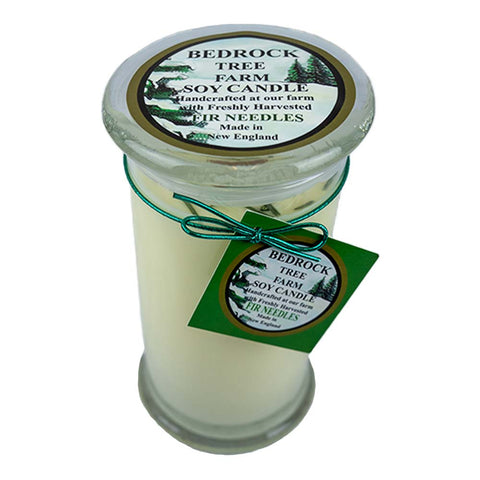 The Fir Needle Natural Soy Candle by Bedrock Tree Farm is a clean burning, wood wick soy candle that releases the fresh scent of fir into any room!