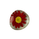 Floral Glass Magnet - Red