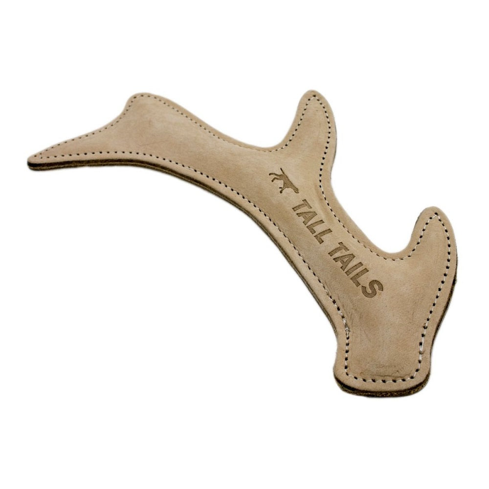 Grain Leather Antler Dog Toy