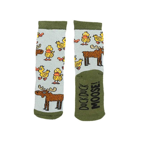Grey Duck Duck Moose Socks by Lazy One (4 sizes)