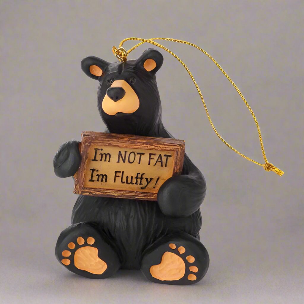 Bearfoots I'm Not Fat, I'm Fluffly Ornament by Big Sky Carvers