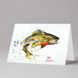 Jumping Trout Watercolor Greeting Cards by Dean Crouser