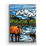 Karen Savory Summer Moose Metal Box Wall Art by Meissenburg Designs