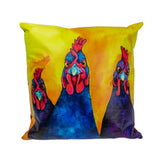 Karen Savory The Girls Three Chickens Pillow