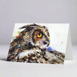 Dean Crouser Looking Back Saw Whet Owl Bird Watercolor Greeting Card