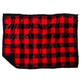 The Lumberjack Plaid Black Sherpa Dog Blanket by Carstens is available in two sizes so that dogs of any size can snuggle up just fine!