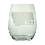 The Etched Stemless Wine Glass by Lester Lou Designs feature various Montana inspired designs that make your wine glasses more personal to you!