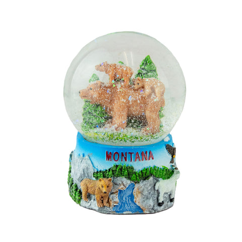 Montana Bear with Cubs Snow Globe by The Hamilton Group - wildlife snow globes