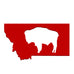 Montana Buffalo Magnet - red