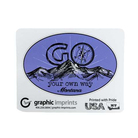 Montana Compass Mountains Sticker by Graphic Imprints