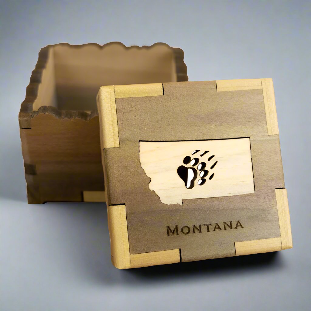 Montana Shape Inlay Wood Box