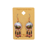 Tree and Mountain Earrings with Dangle