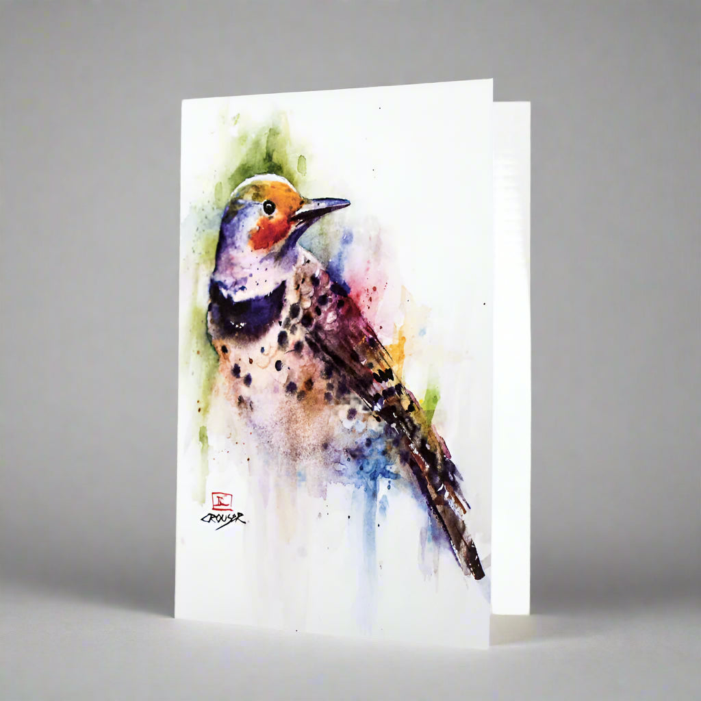 Dean Crouser Nothern Flicker Bird Watercolor Greeting Card